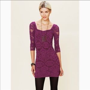 New with out tag FP Plum lace bodycon dress XS
